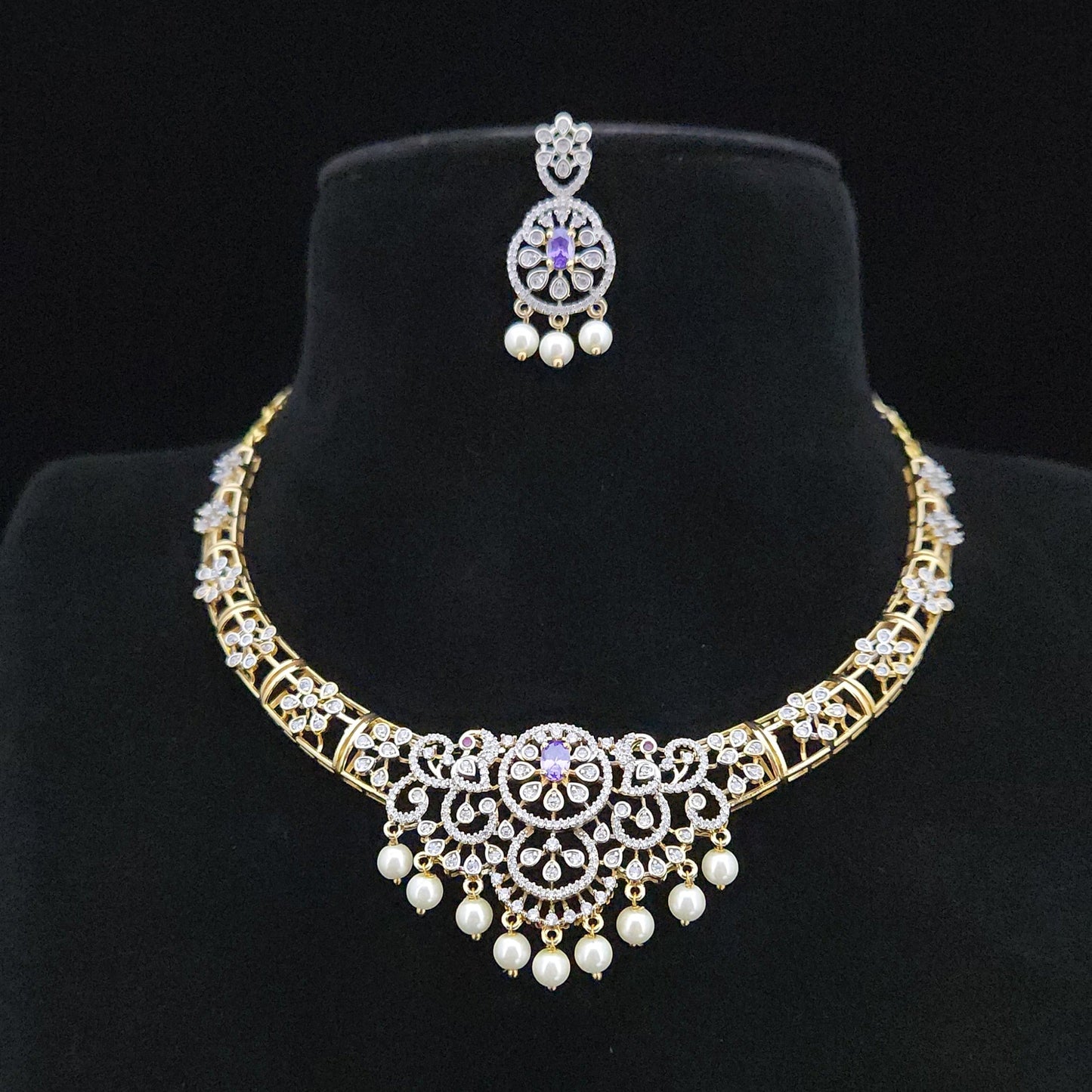 Regal Floral CZ Kante Set