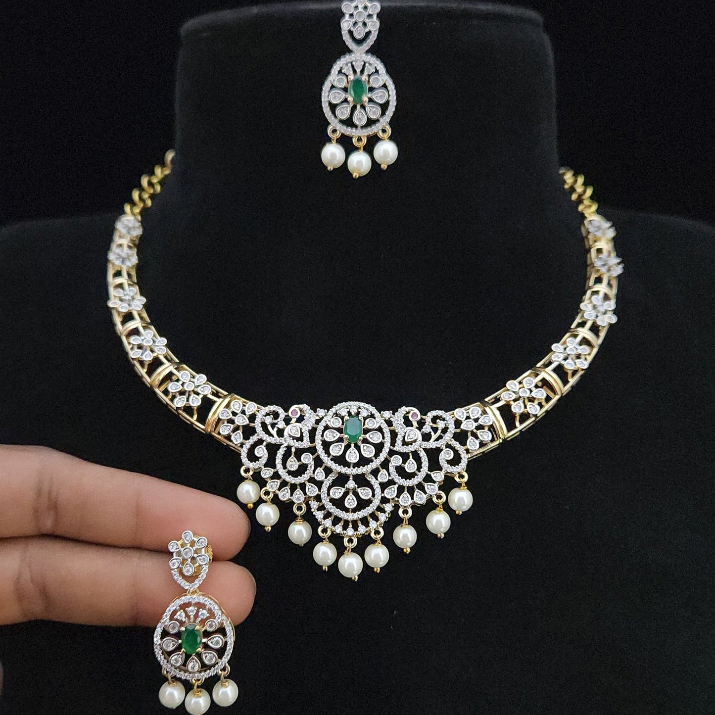 Regal Floral CZ Kante Set