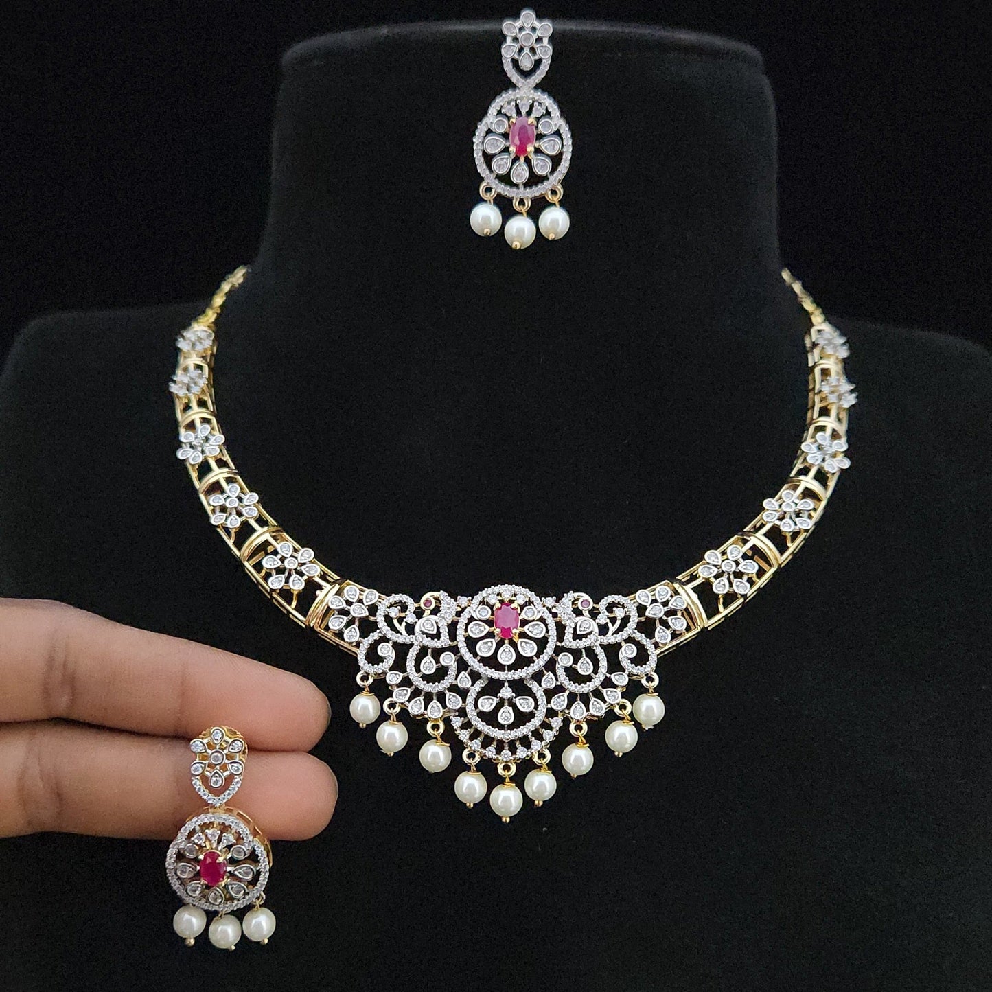 Regal Floral CZ Kante Set