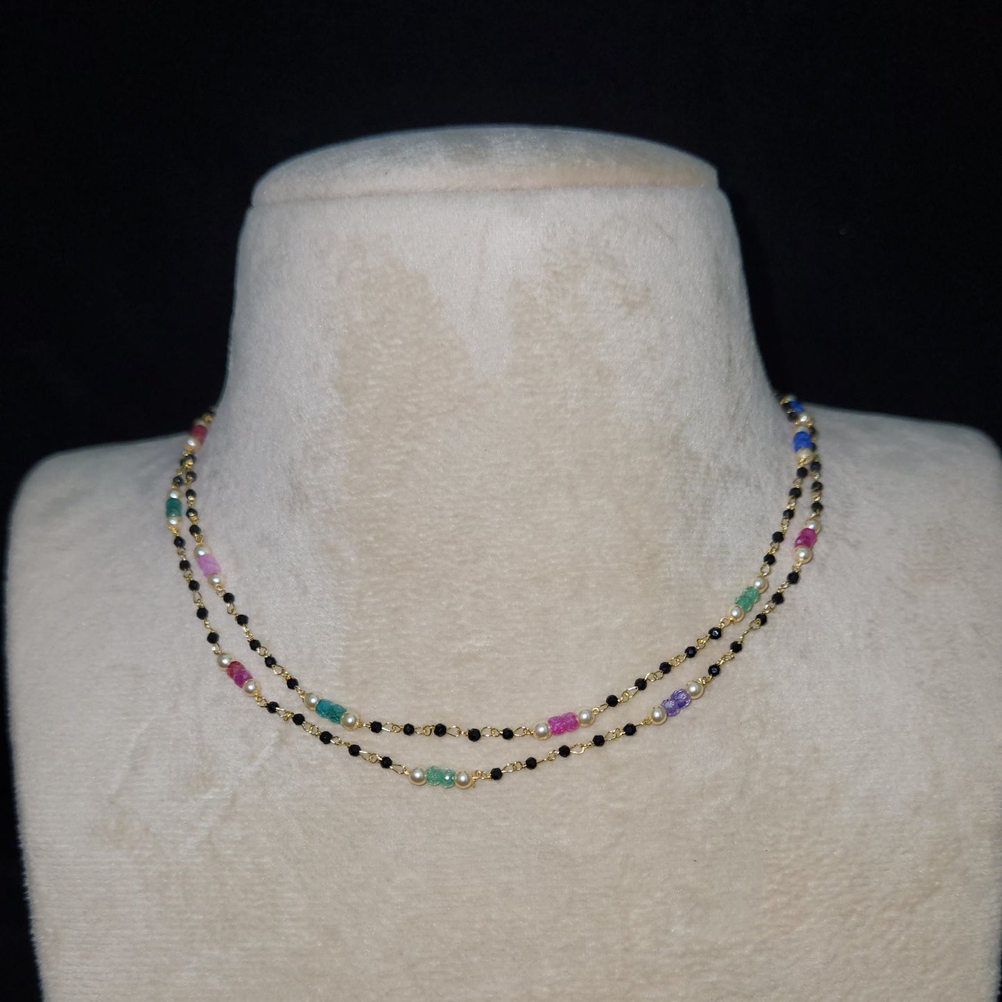 Charming Black Beads with CZ beads