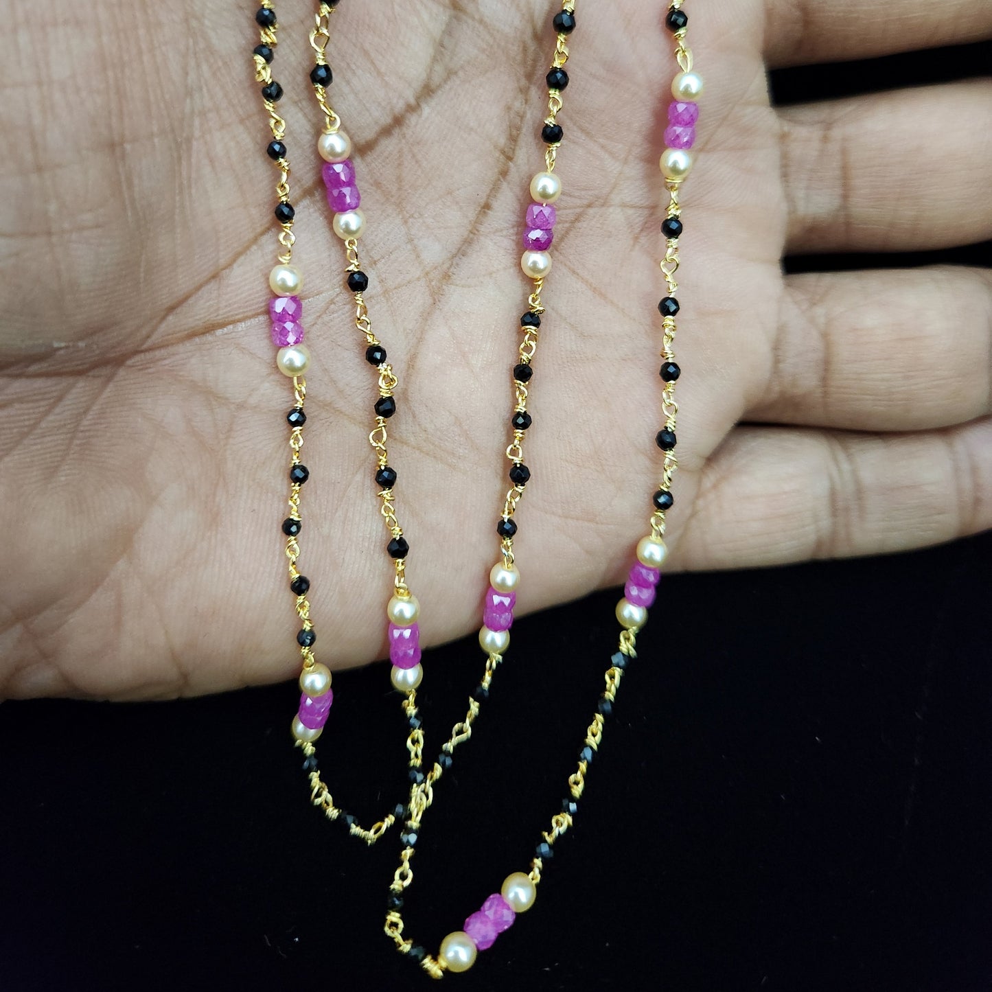 Charming Black Beads with CZ beads