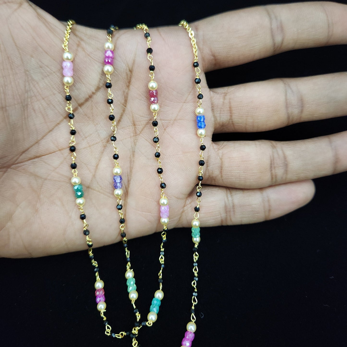 Charming Black Beads with CZ beads