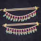 Charming Pink Kundan Strawberry Bead Ear Chains