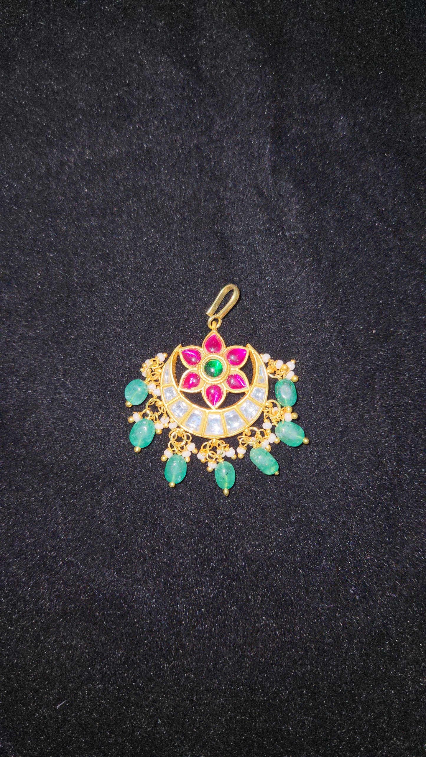 Opulent Jadau Kundan Flower Chandbali Maang Tikka
