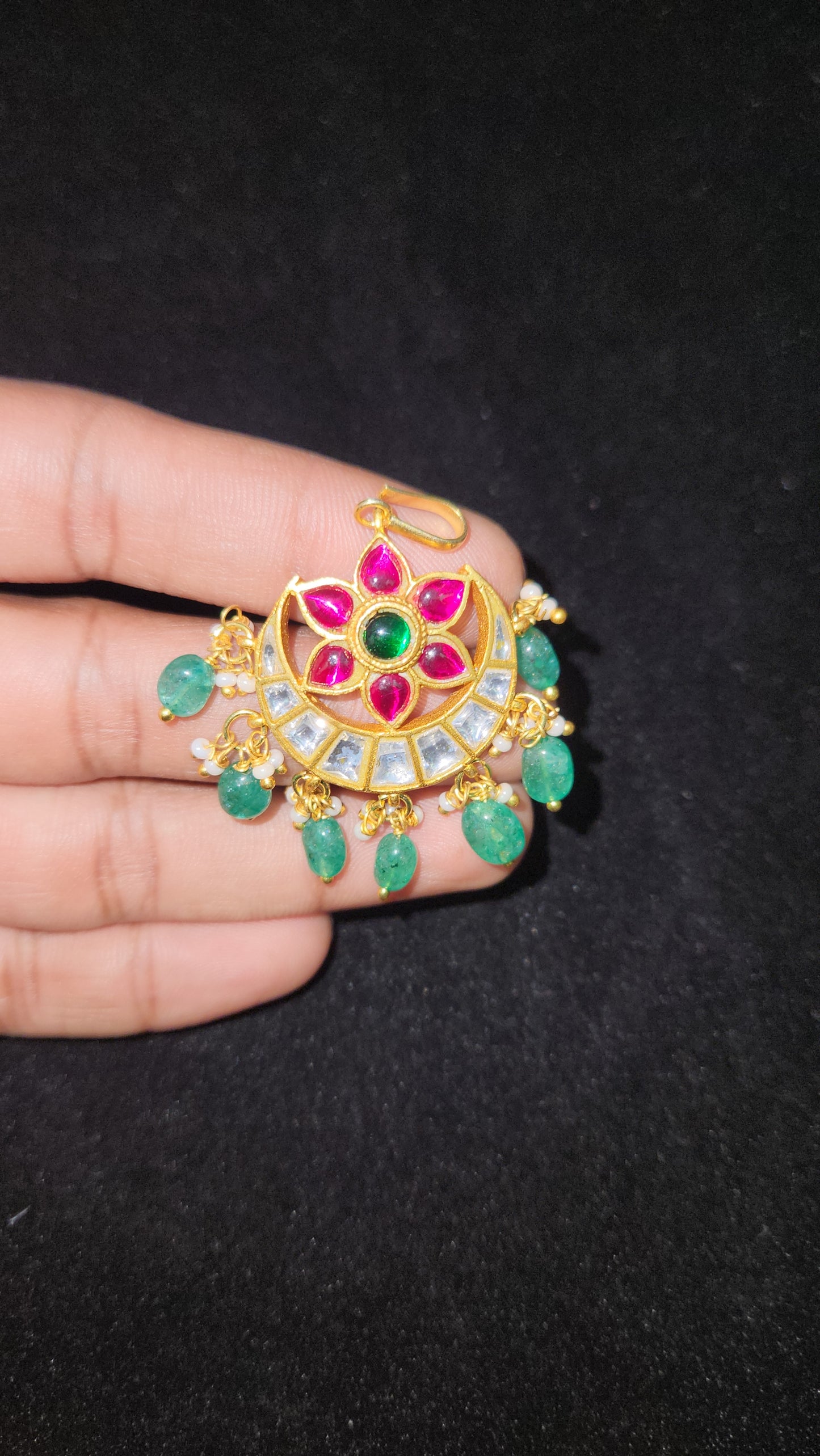 Opulent Jadau Kundan Flower Chandbali Maang Tikka