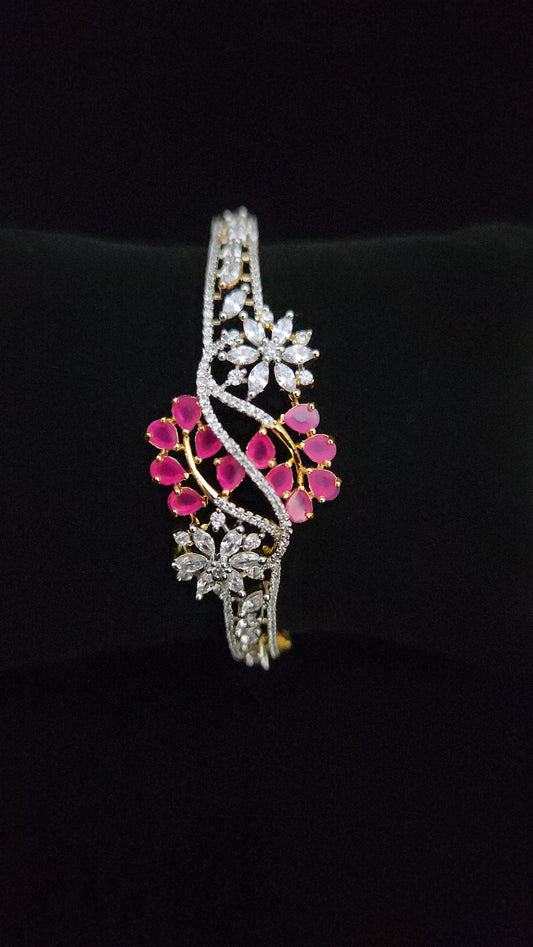 Vibrant CZ Floral Design Bracelet