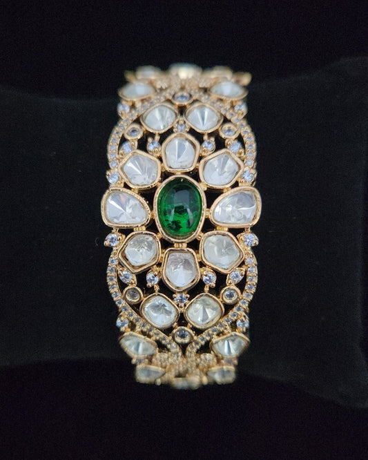 Dazzling Polki Kundan Grand Floral Design Bracelet