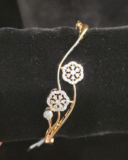 Sparkling CZ Floral Openable Bracelet