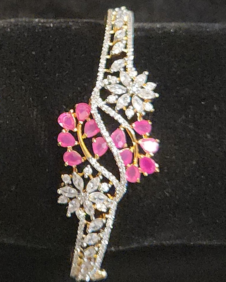 Vibrant CZ Floral Design Bracelet