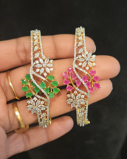 Vibrant CZ Floral Design Bracelet