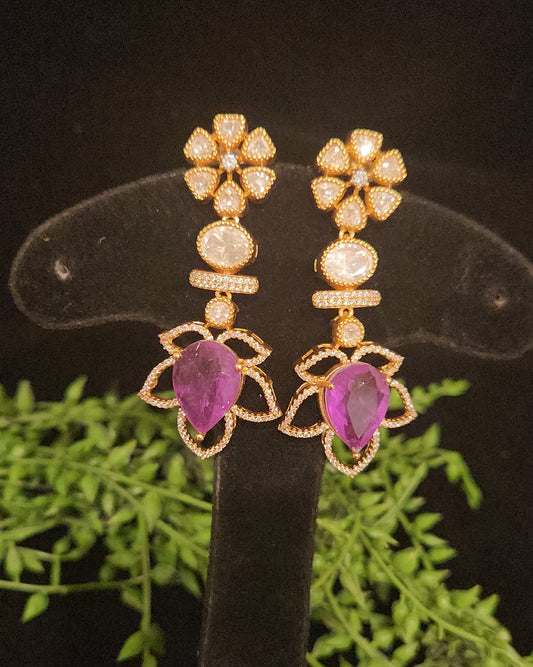 Brilliant Double Eight Floral Moissanite Earrings