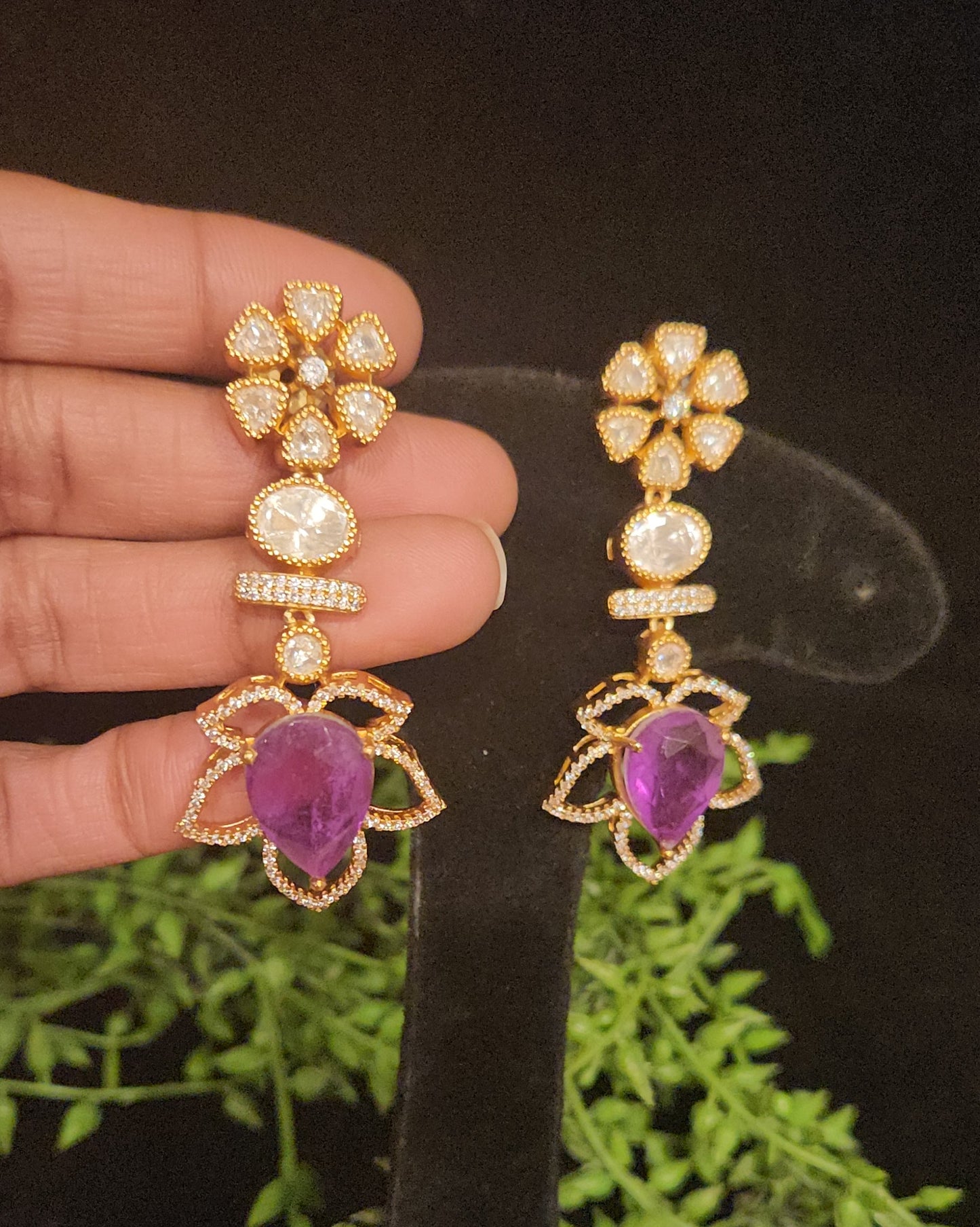 Brilliant Double Eight Floral Moissanite Earrings