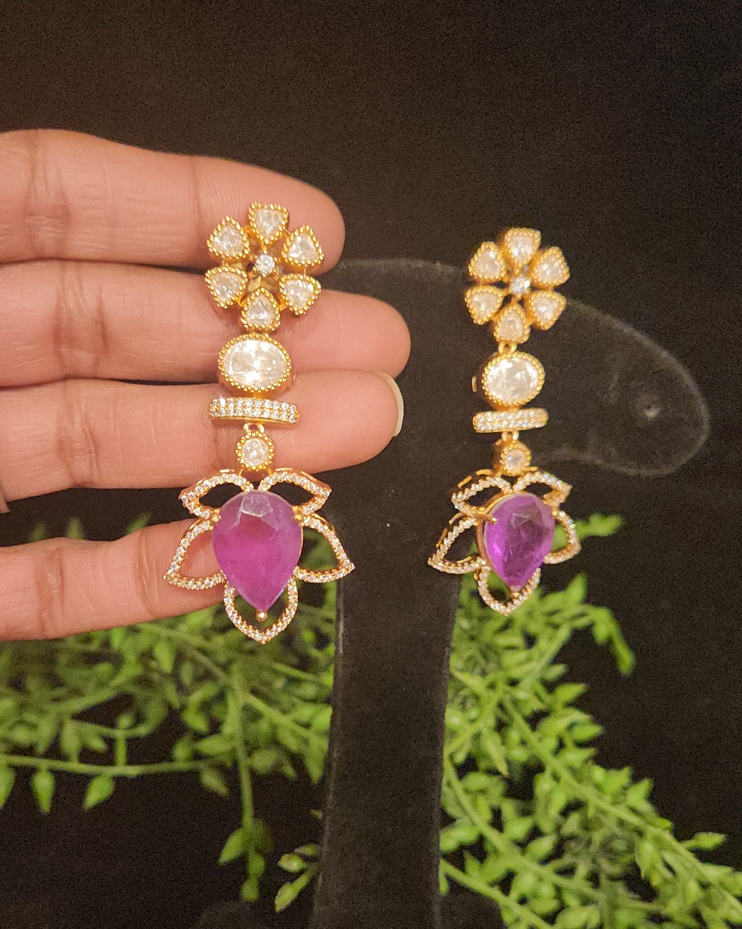 Brilliant Double Eight Floral Moissanite Earrings