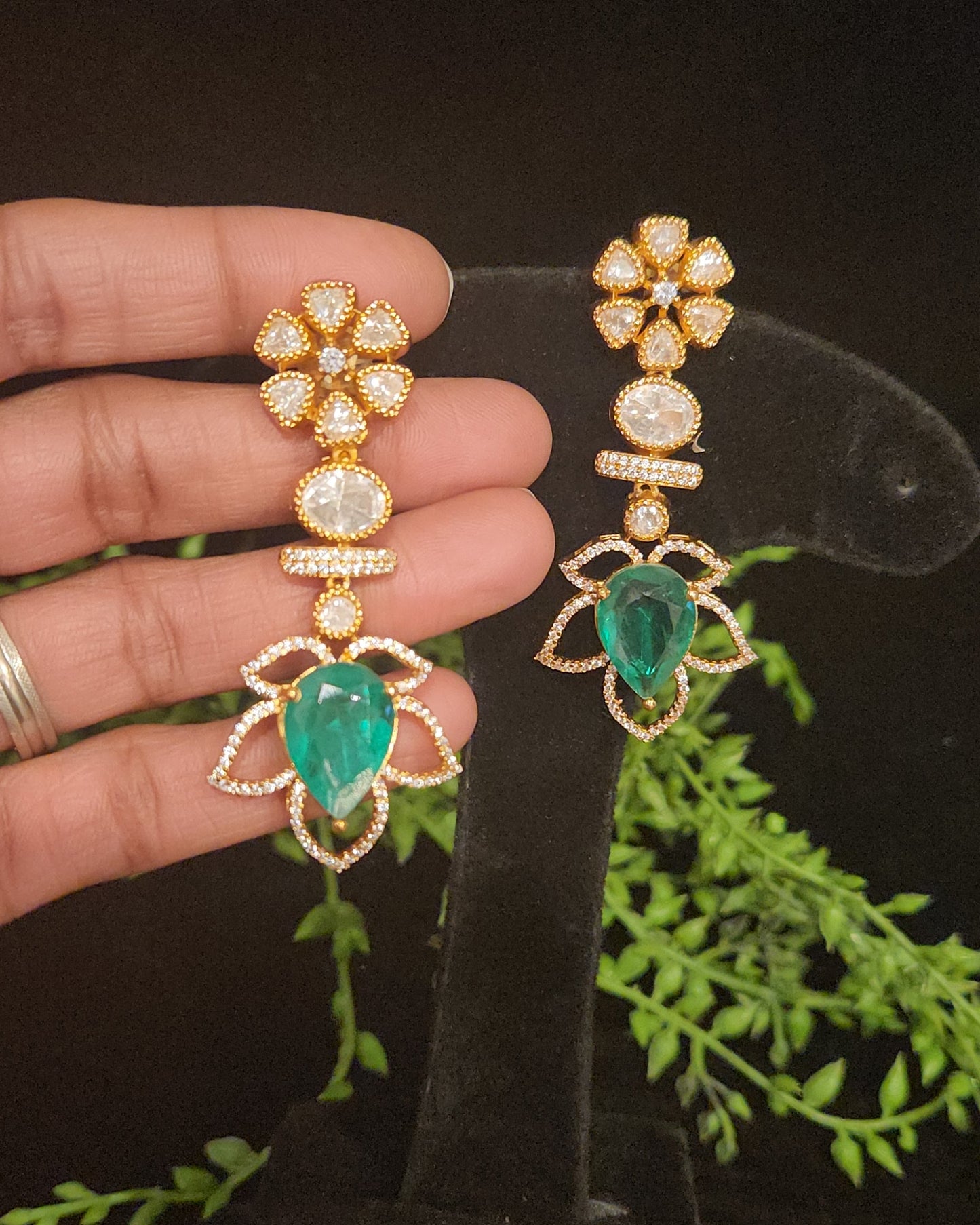 Brilliant Double Eight Floral Moissanite Earrings