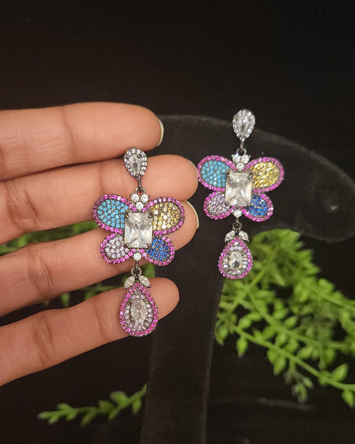 Whimsical Multi Color Butterfly  Earrings