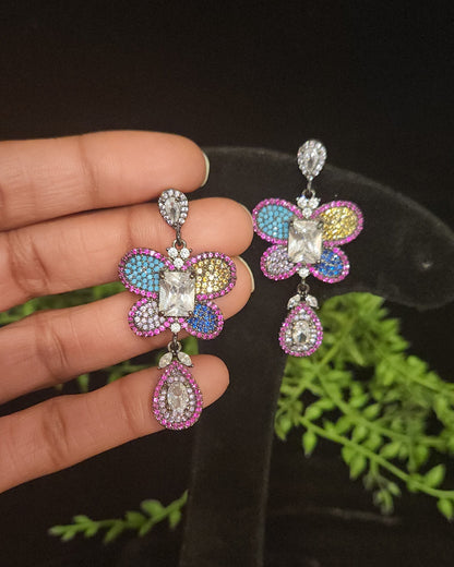 Whimsical Multi Color Butterfly  Earrings