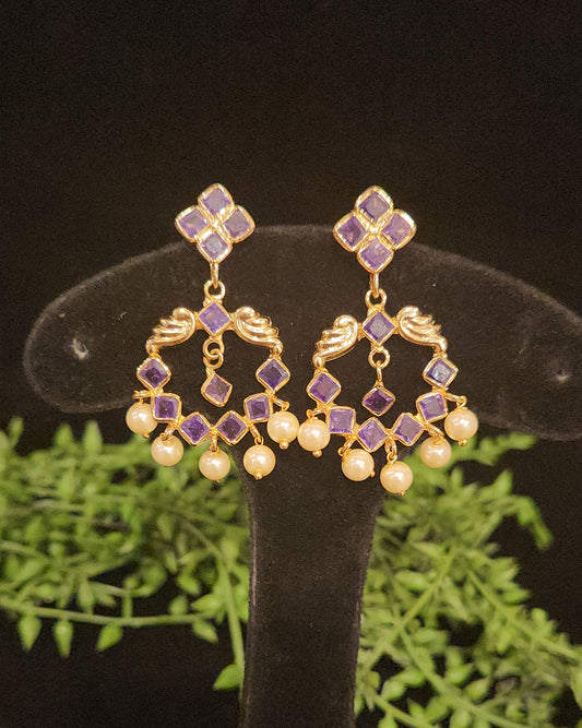 Designer polki Kundan Pearl Drop Earrings