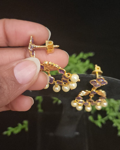 Designer polki Kundan Pearl Drop Earrings