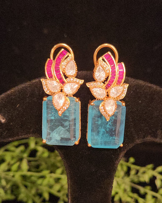 Brilliant Floral Double Eight Stone Studs