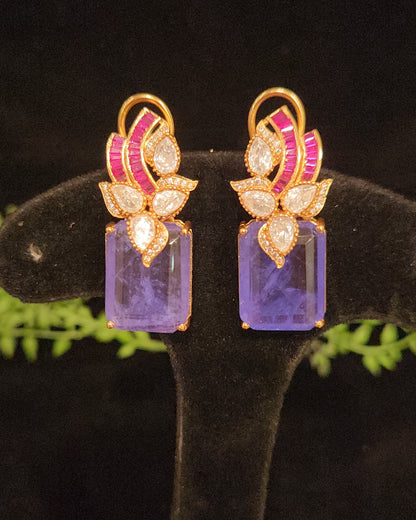 Brilliant Floral Double Eight Stone Studs