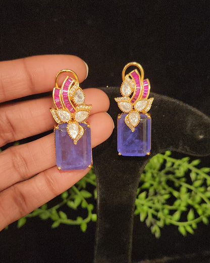 Brilliant Floral Double Eight Stone Studs