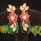Intricate Floral Kundan and Mossanite Studs