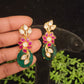 Intricate Floral Kundan and Mossanite Studs