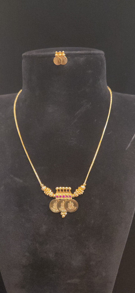 Traditional Triple Kasu Pendant Chain