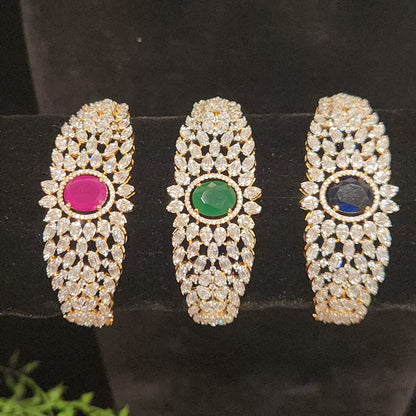 Designer Floral Drop Diamond Finish Bracelet