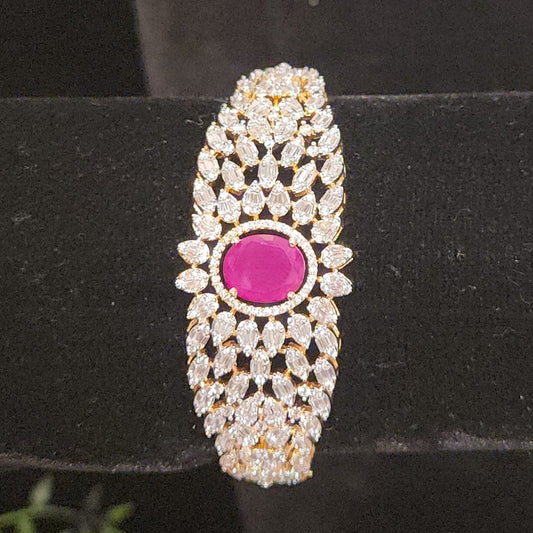 Designer Floral Drop Diamond Finish Bracelet