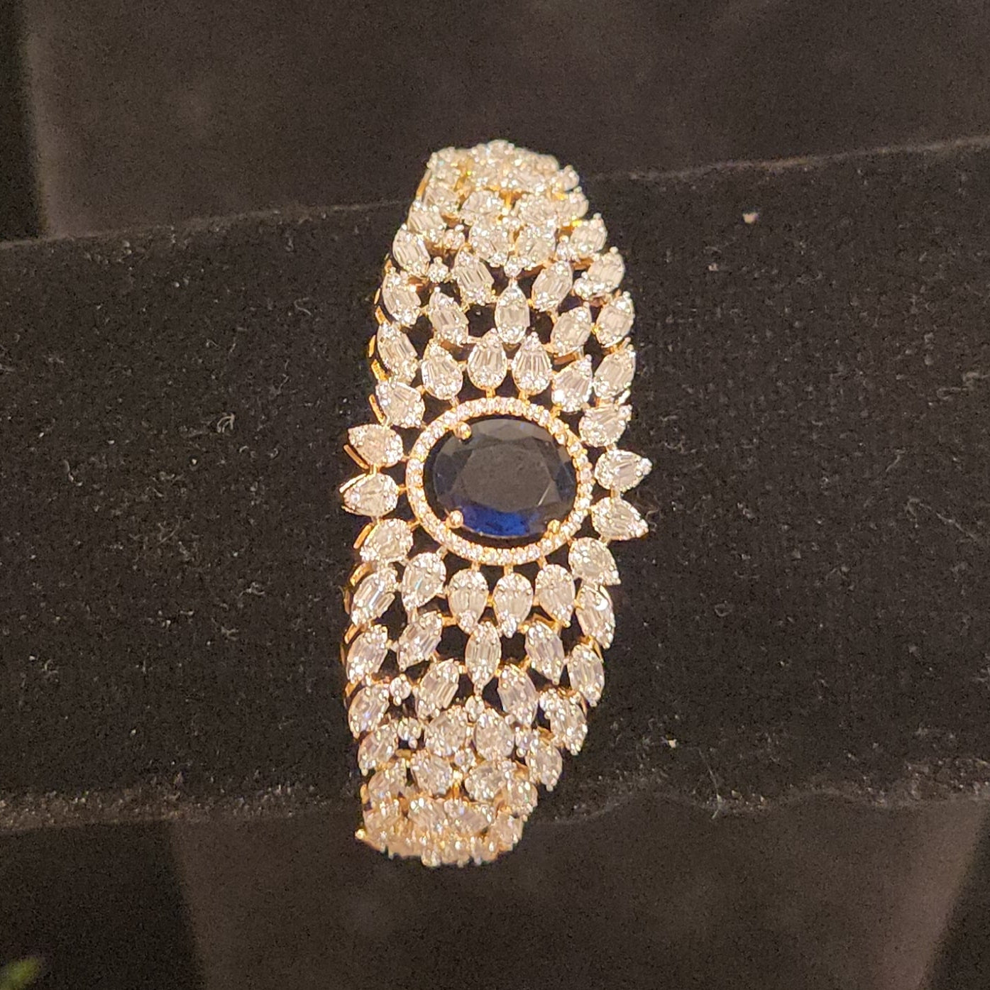 Designer Floral Drop Diamond Finish Bracelet