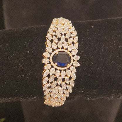 Designer Floral Drop Diamond Finish Bracelet