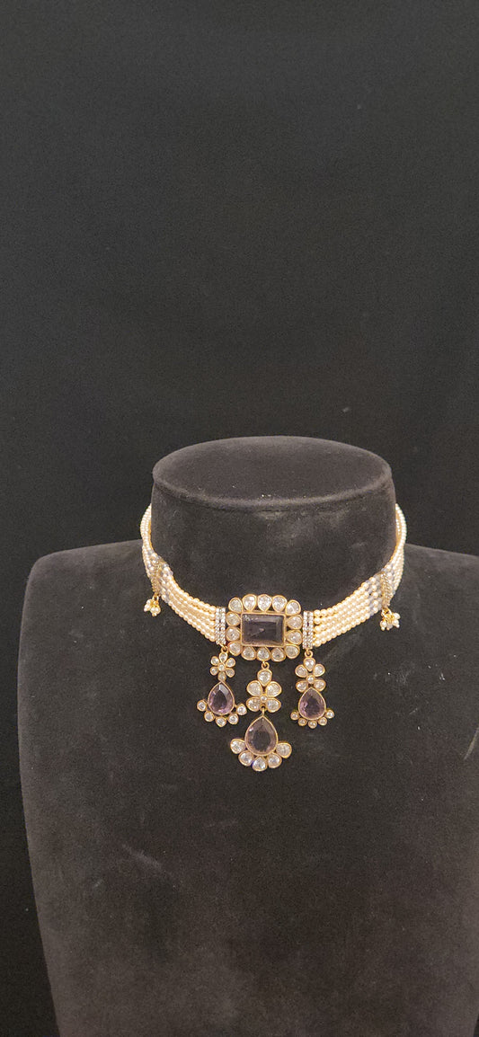 Traditional Rectangular Beads Choker