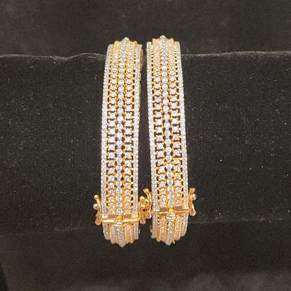 Modern Geometric Checks CZ Diamond Finish openable bangles