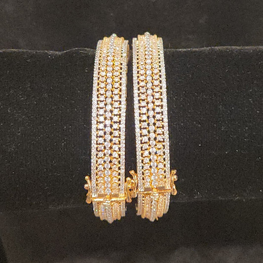 Modern Geometric Checks CZ Diamond Finish openable bangles