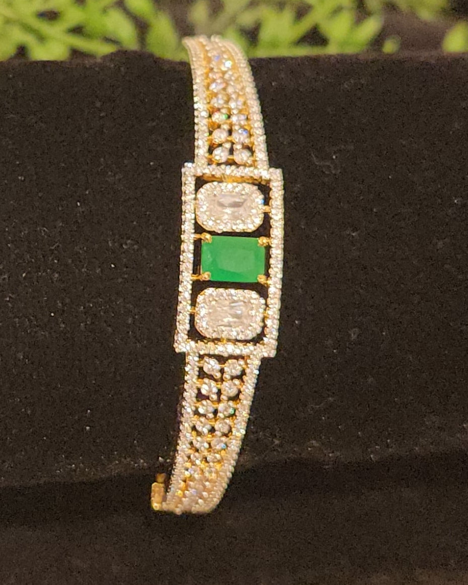 Designer Rectangle Ruby CZ Bracelet