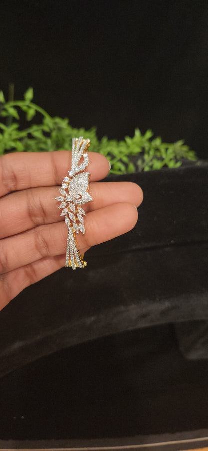 Majestic Peacock Design Diamond Finish Bracelet