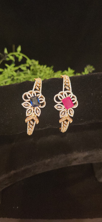 Statement Leaf CZ Large Center Stone Bracelet