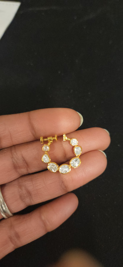 92.5 Silver Moissanite Nose Pin