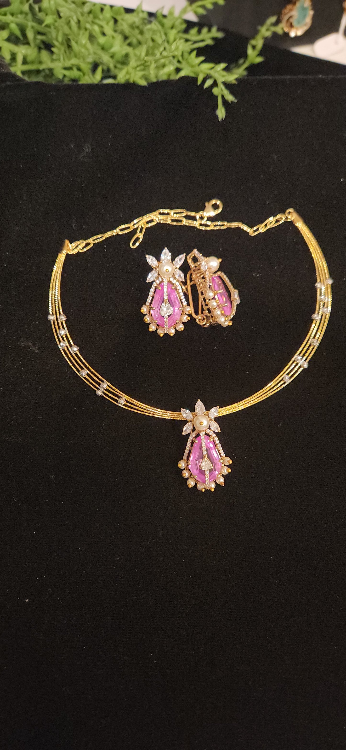 92.5 Silver Ruby Pendant Set