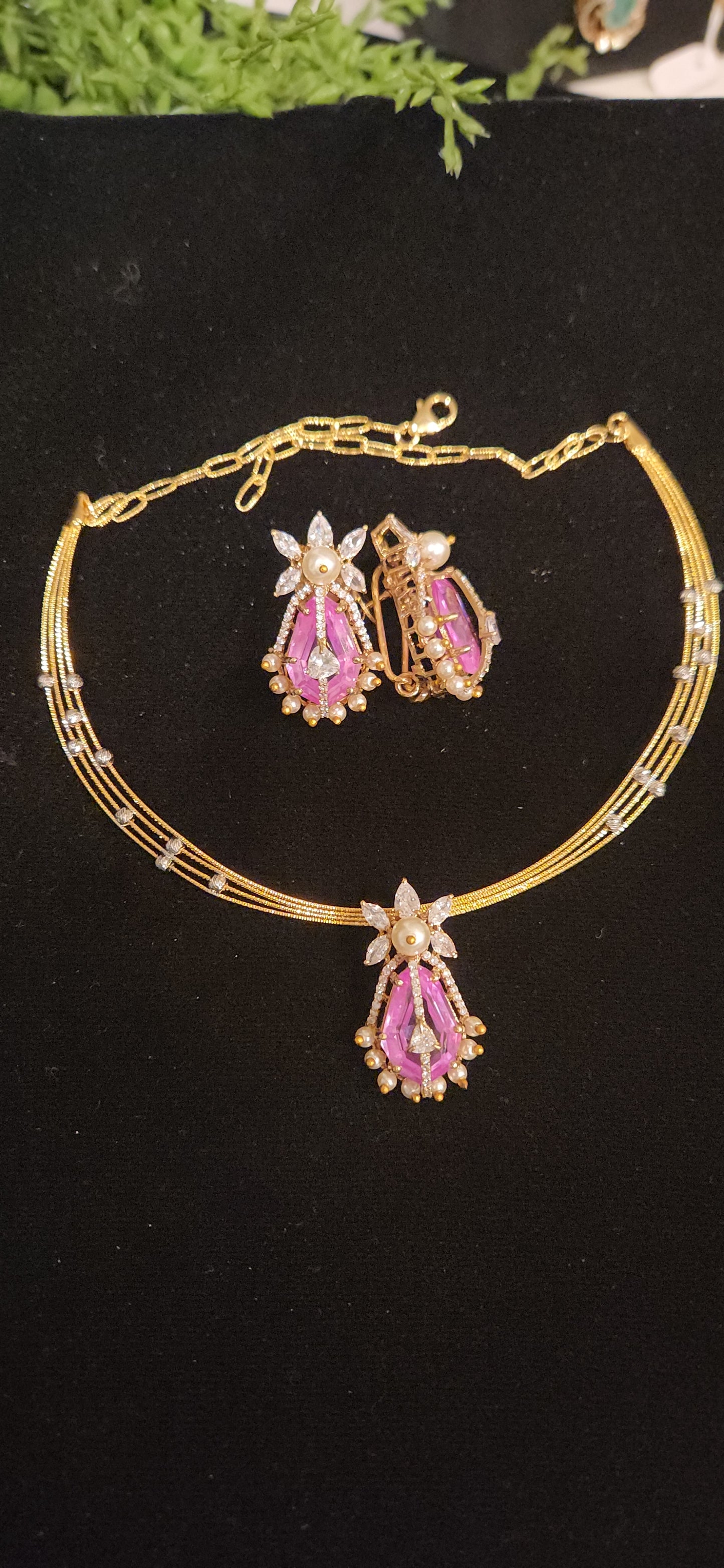 92.5 Silver Ruby Pendant Set