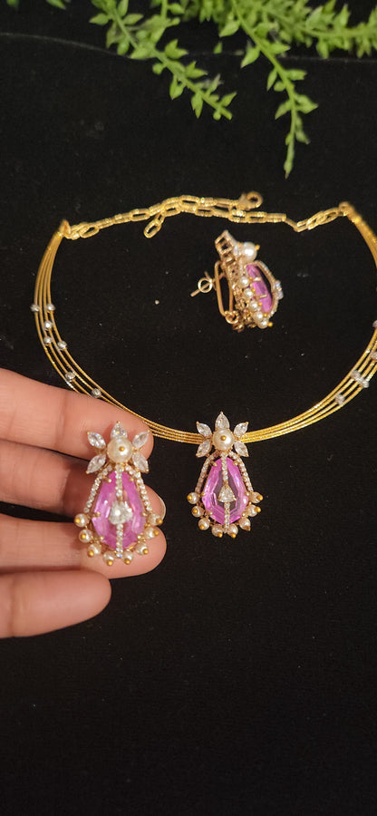 92.5 Silver Ruby Pendant Set