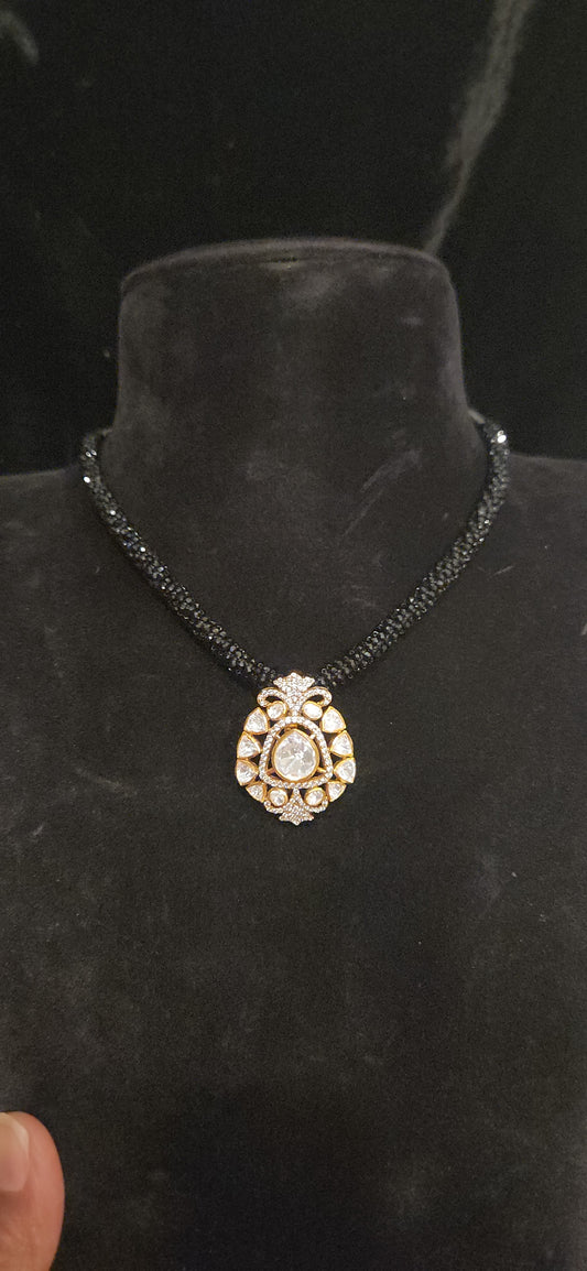 Regal 92.5 Silver Moissanite Pendant Set