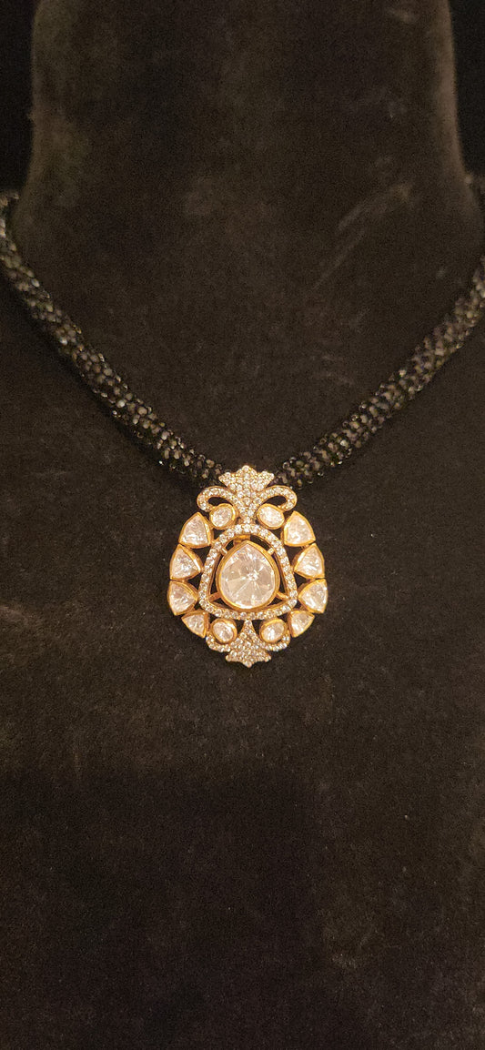 Regal 92.5 Silver Moissanite Pendant Set