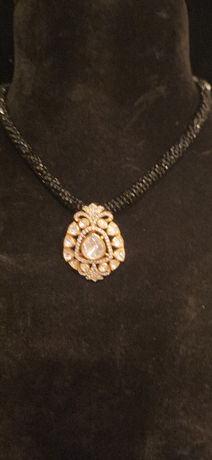 Regal 92.5 Silver Moissanite Pendant Set