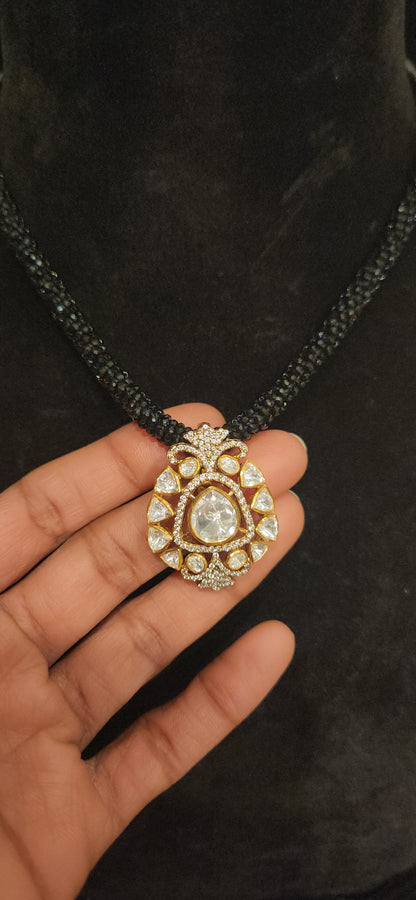 Regal 92.5 Silver Moissanite Pendant Set