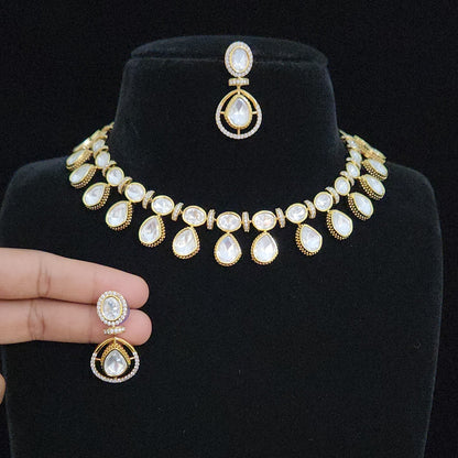 Contemporary Polki Kundan Statement Necklace Set