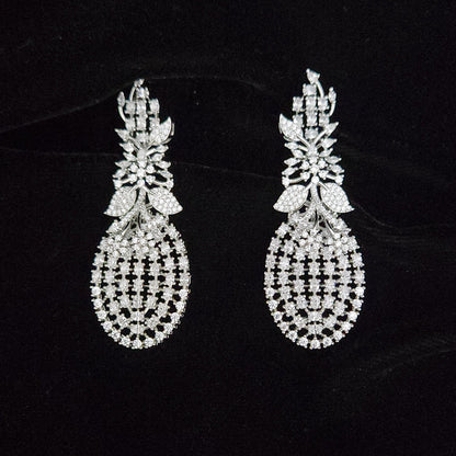 Playful Pineapple Design CZ Statement Earrings