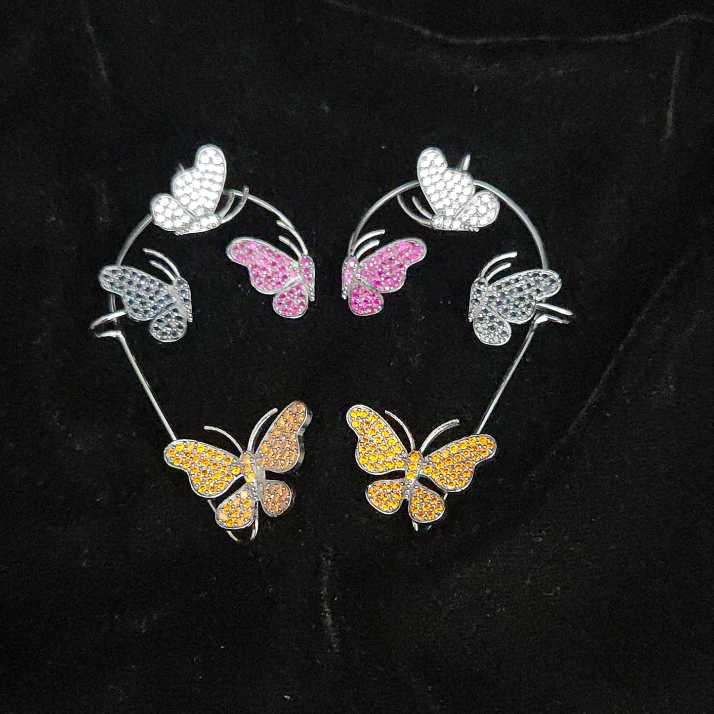 Vibrant Butterfly Motif Designer Ear Cuffs