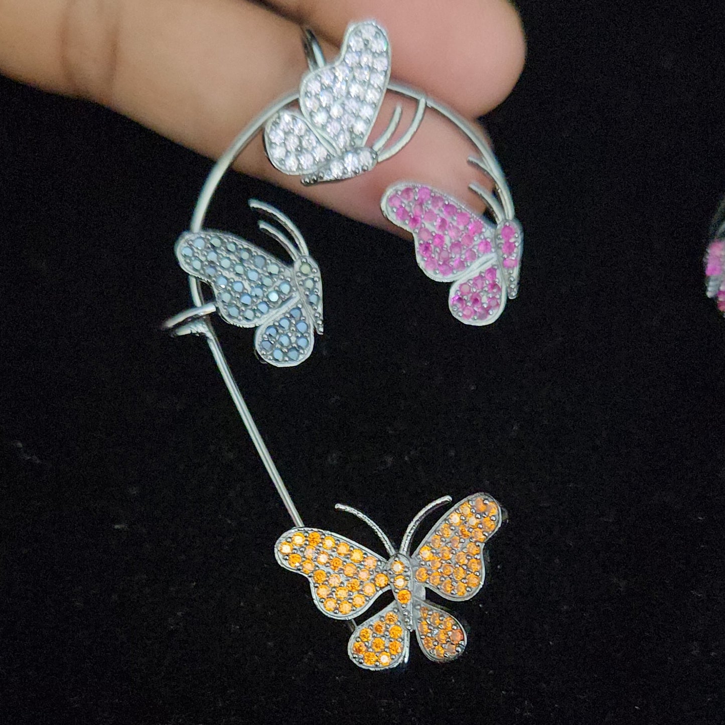 Vibrant Butterfly Motif Designer Ear Cuffs